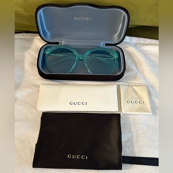 GUCCI
59MM Teal Round Acetate Sunglasses - Picture 15 of 15